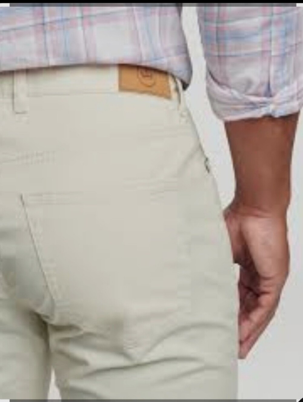 Crown Comfort Peter Millar 5 Pocket Straight Leg Light Khaki Pants Size 35 EUC